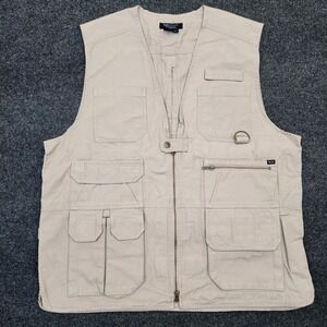 5.11 Tactical Vest Mens XL Beige Cotton Multi-Pocket Utility NRA Hunting Heavy